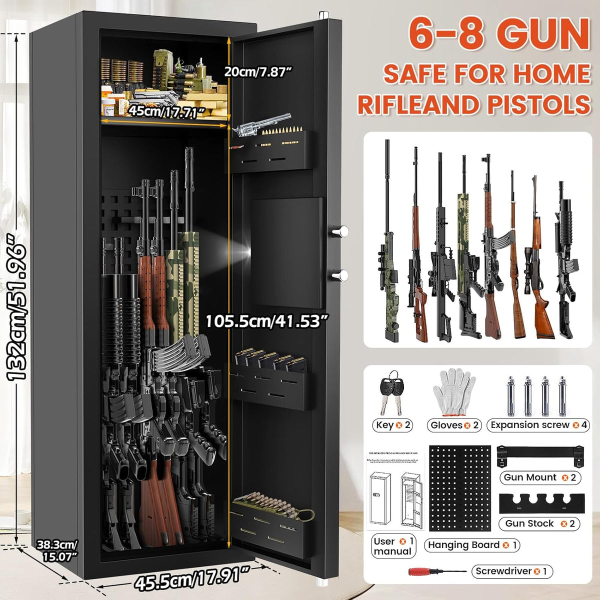 Fireproof Gun Safe with Combination & Spare Keys J72797
