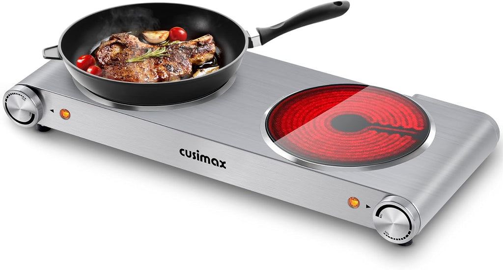 Electric Hot Plate Single Burner 1500W Cast Iron Stainless Steel R674778