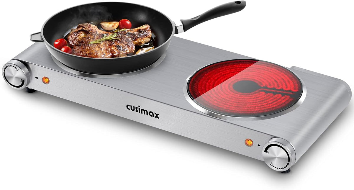 Electric Hot Plate Single Burner 1500W Cast Iron Stainless Steel R674778