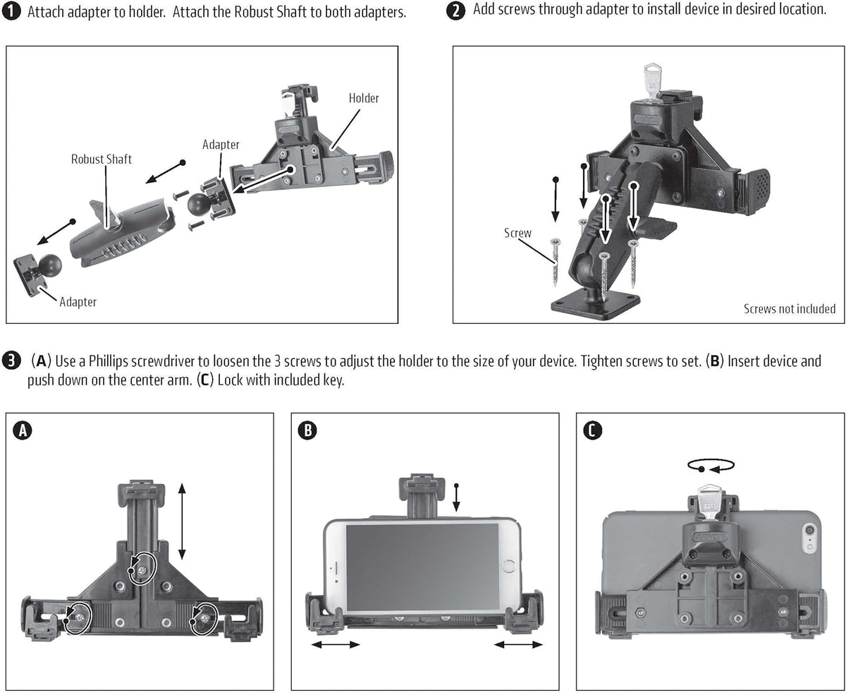 Heavy-Duty Adjustable Drill Base Phone Holder Y682412