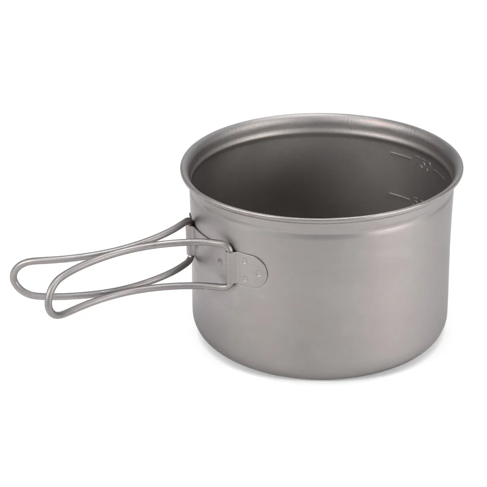 Titanium Cookware Set 1000ml 750ml Pot Pan Spoon M665