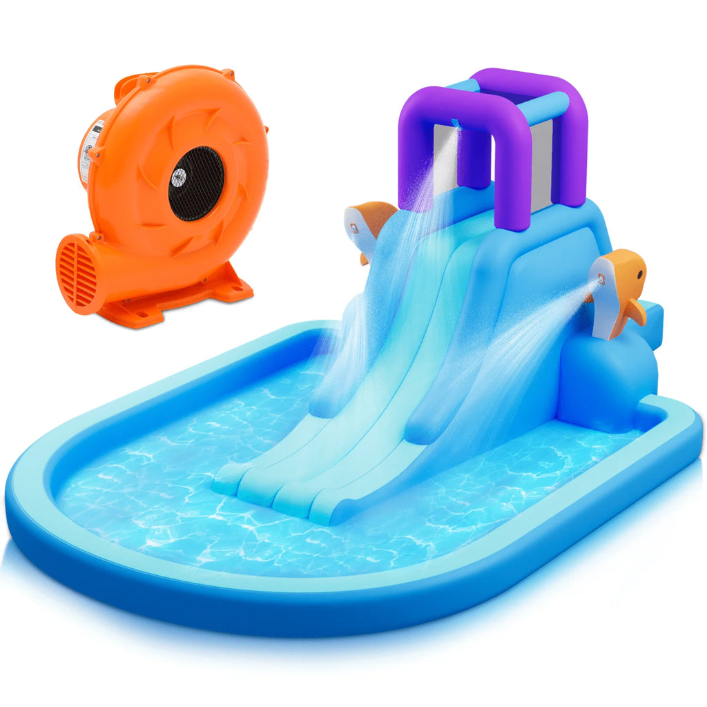 Kids Inflatable Water Slide with Blower and Splash Pool H17567
