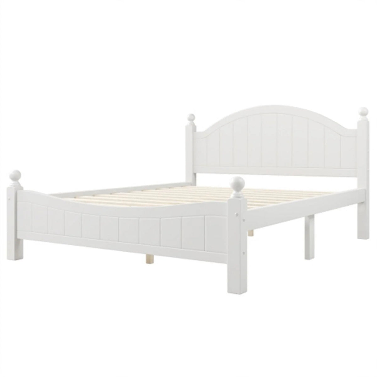 Solid Wood Queen Bed White U461334