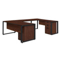 66 x 30 in. Double Pedestal U-Desk with Bridge A80581