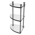 Three Tier Corner Glass Shelf Matte Gray Q5626