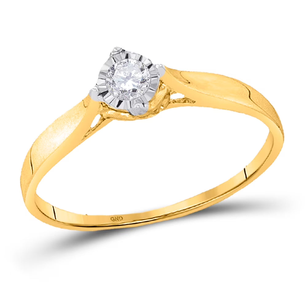 10kt Yellow Gold Diamond Solitaire Ring Size 6.5 Q797