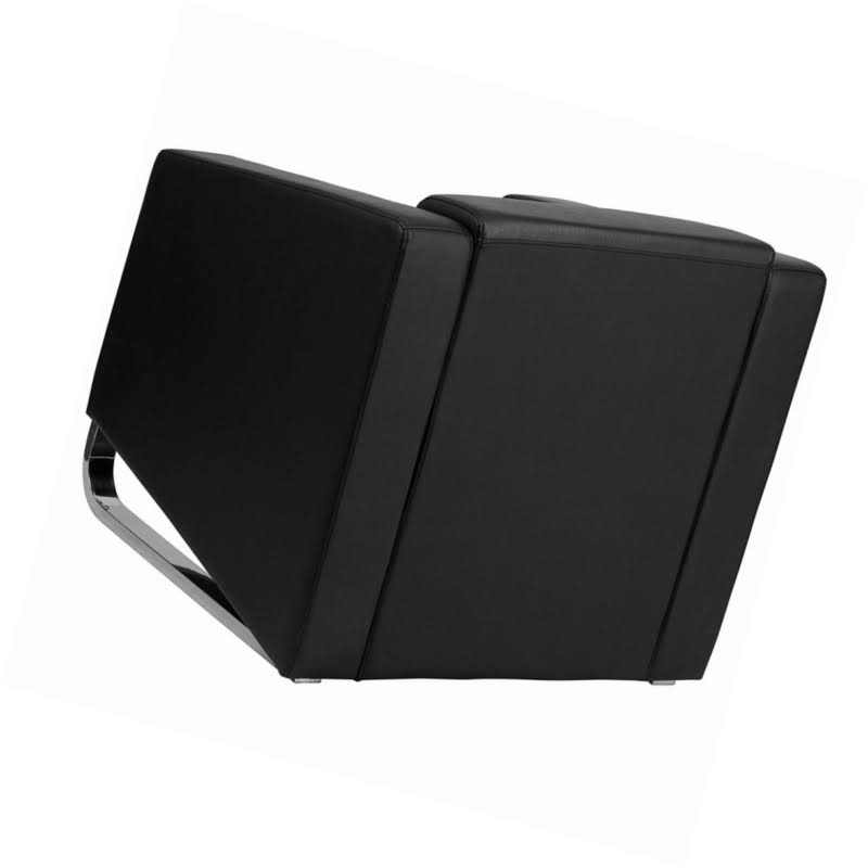 Black Leather Chair with Stainless Steel Frame N223