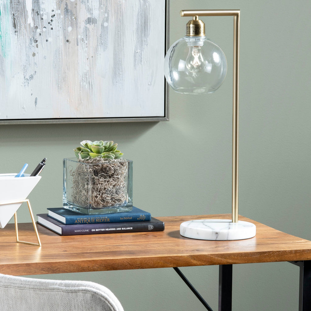 Gold Metal Marble Task Lamp Q4662