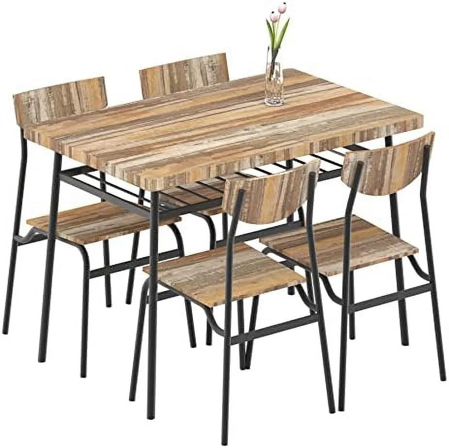 6 Piece Dining Table Set with 4 Chairs and Bench H761