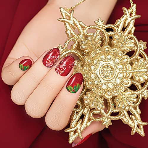 16 Sheets Holiday Nail Wraps Stickers with 2 Pcs Nail Files G2755