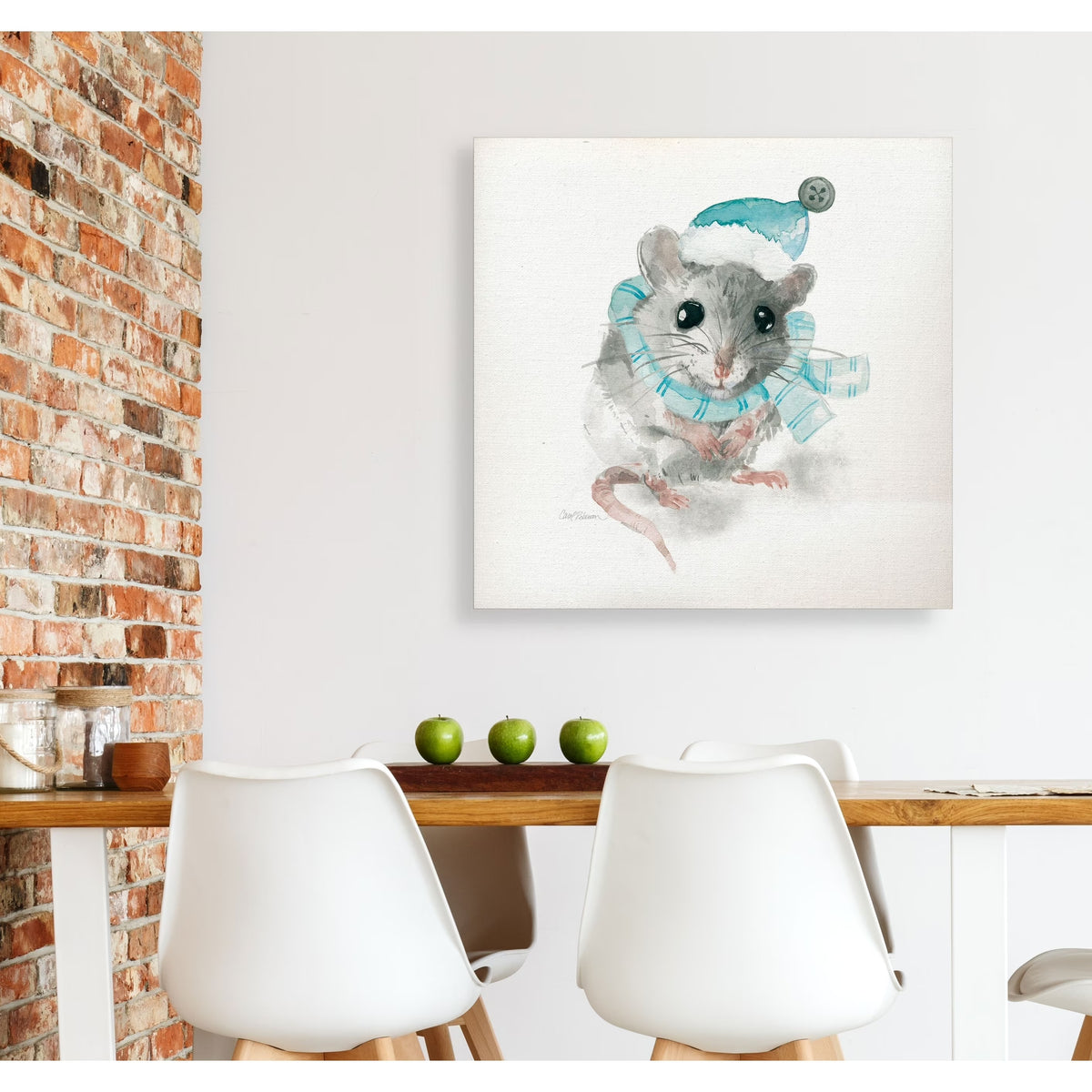 Christmas Critter Mouse Gallery Wrapped Canvas 10x10 L75832