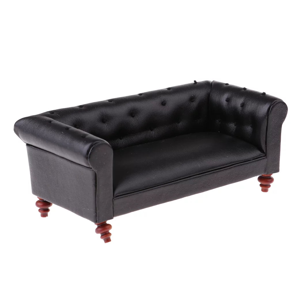 Black Leather Sofa C678833