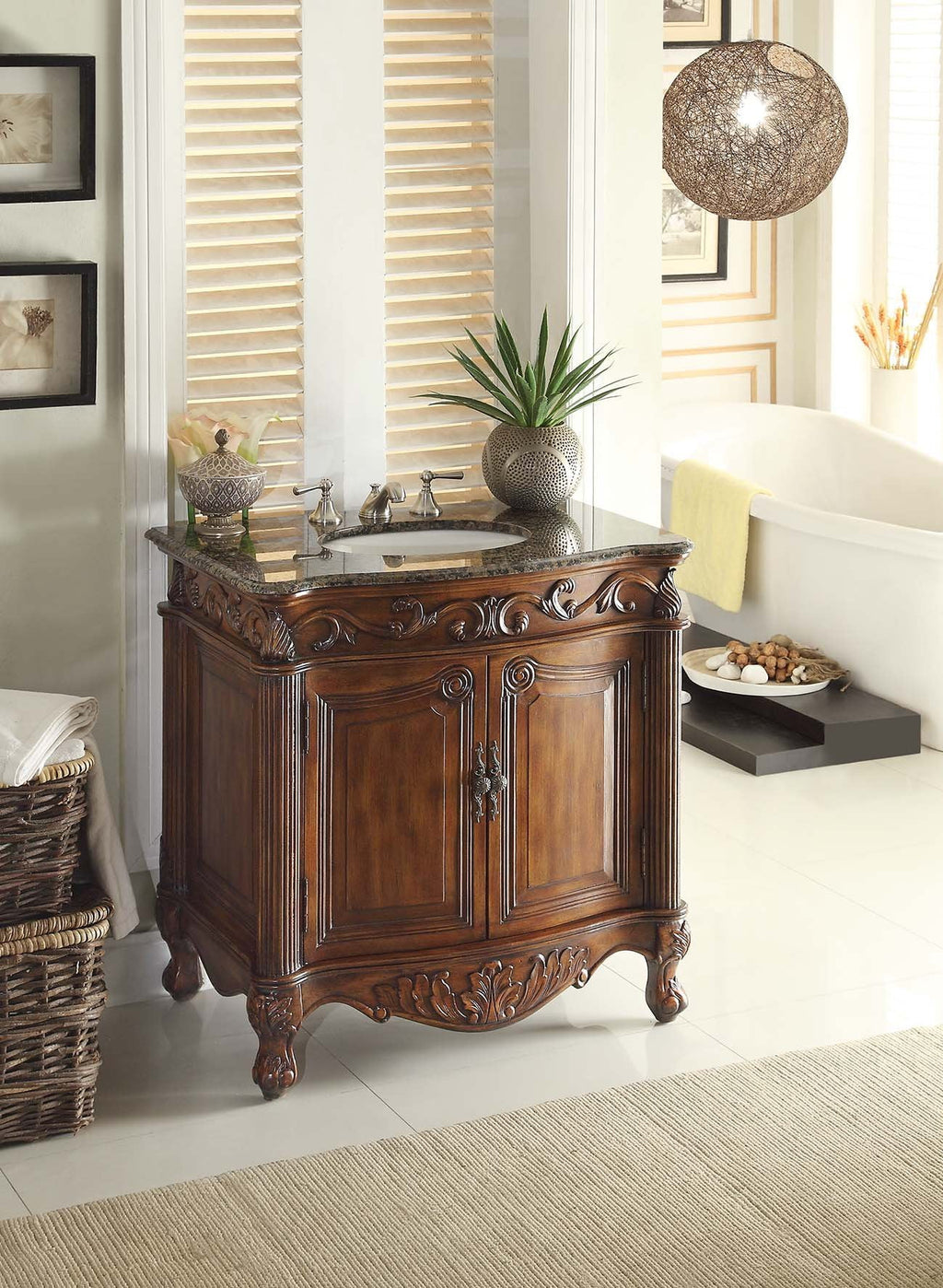 32" Brown Bathroom Vanity D170