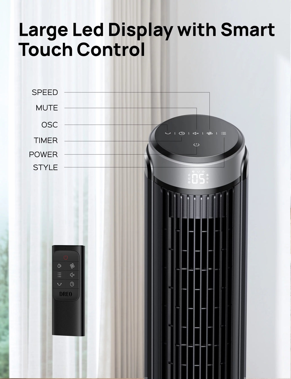 40 Inch Oscillating Tower Fan with Remote N675515