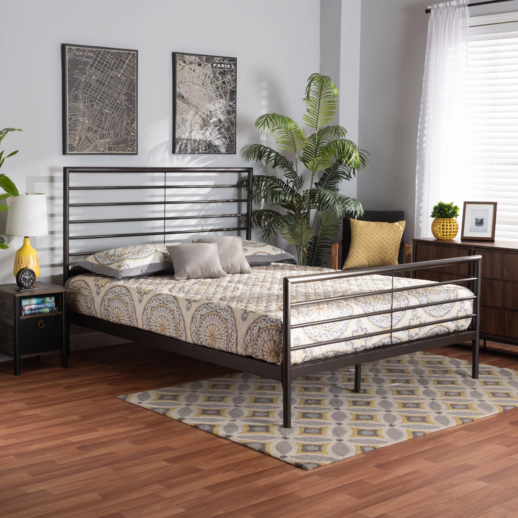 Black Full Engineered Wood Platform Bed M293
