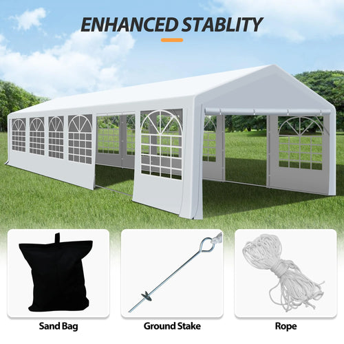 20x40FT Heavy Duty Patio Party Tent with Windows and 2 Roll-up Doors A403