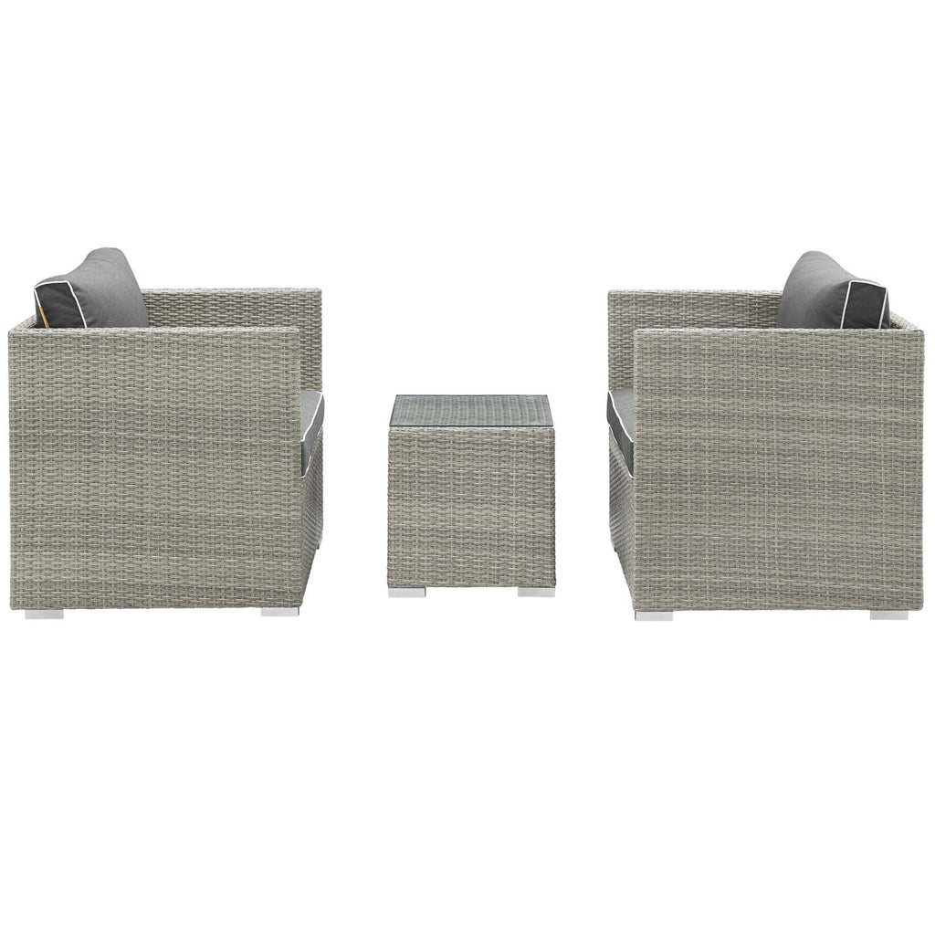 Dark Grey Rattan Wicker Sectional Sofa Set R4718