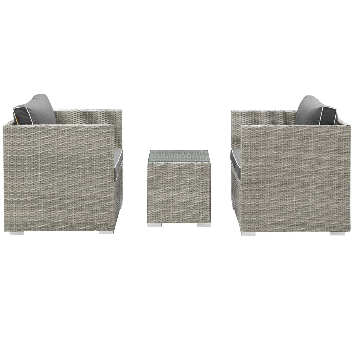 Dark Grey Rattan Wicker Sectional Sofa Set R4718