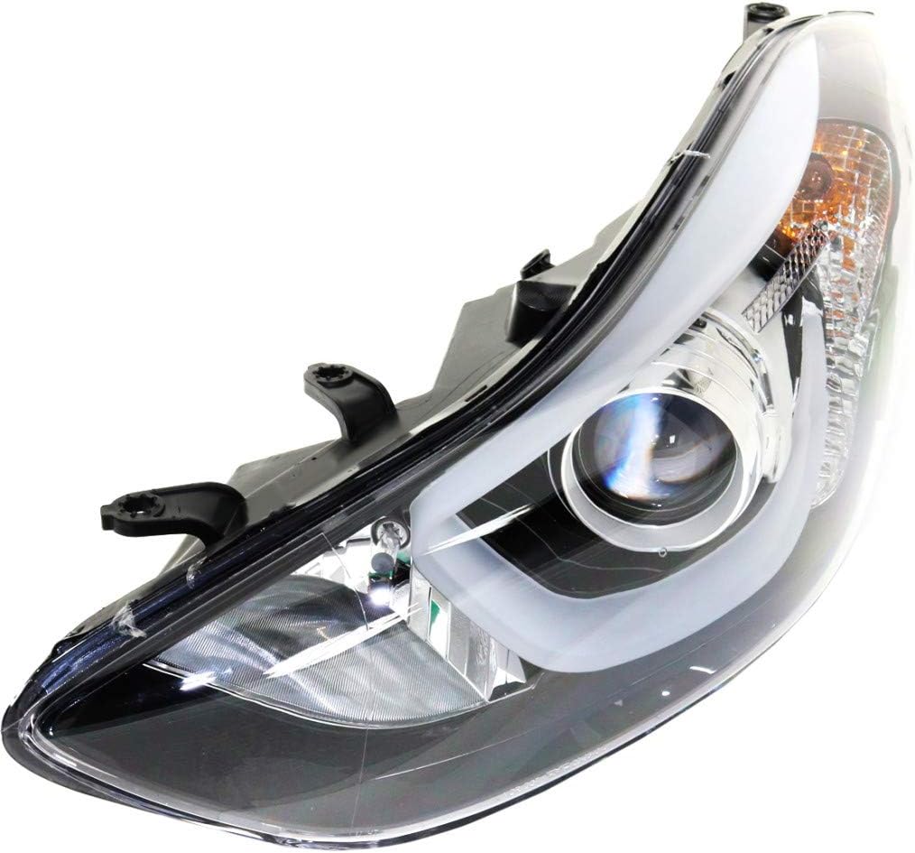 Headlight Assembly for 2014 2015 2016 Hyundai Elantra Driver and Passenger Side w/Bulbs w/LED DRL V16539