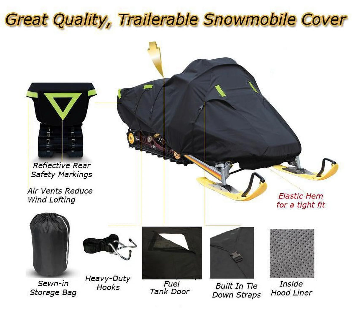 Trailerable 600 Denier Snowmobile Cover V806