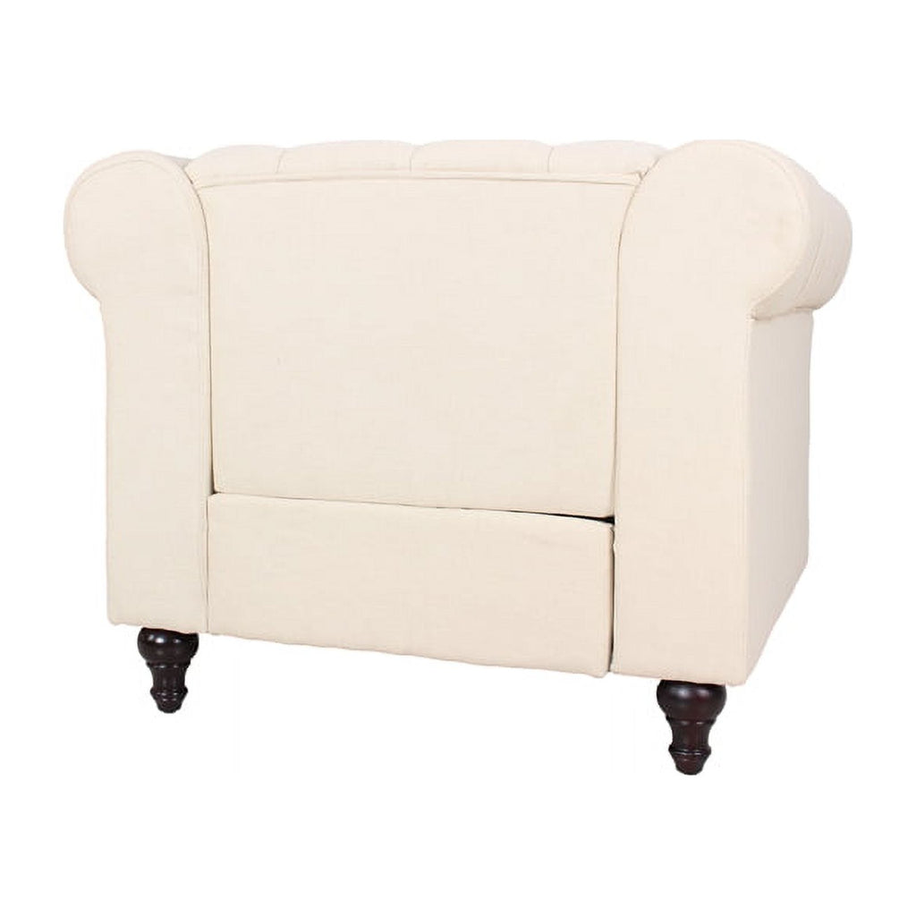 3 Piece Living Room Set with Loveseat and Two Accent Chairs in Cream C37763