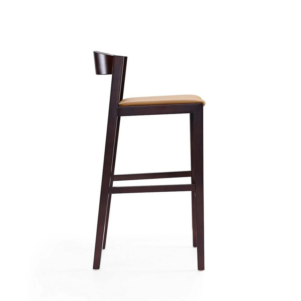 Faux Leather Barstool in Camel/Walnut U503