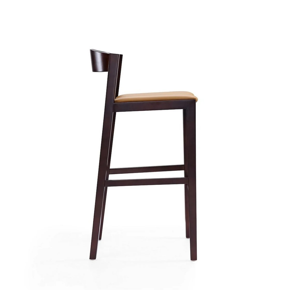 Faux Leather Barstool in Camel/Walnut U503