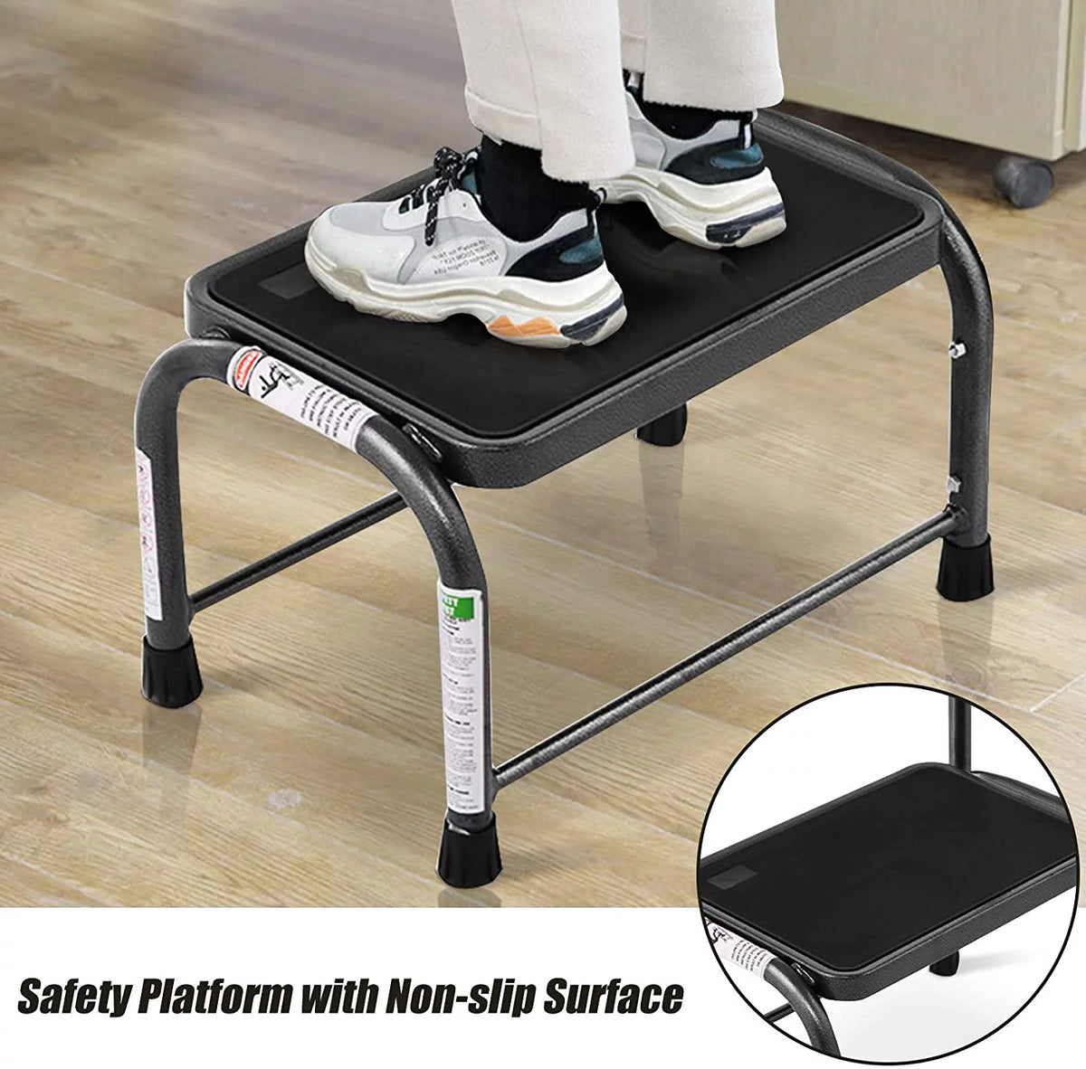 Heavy Duty Medical Step Stool with Handle & Non-Skid Rubber Platform, 330 Lbs Load Capacity U709