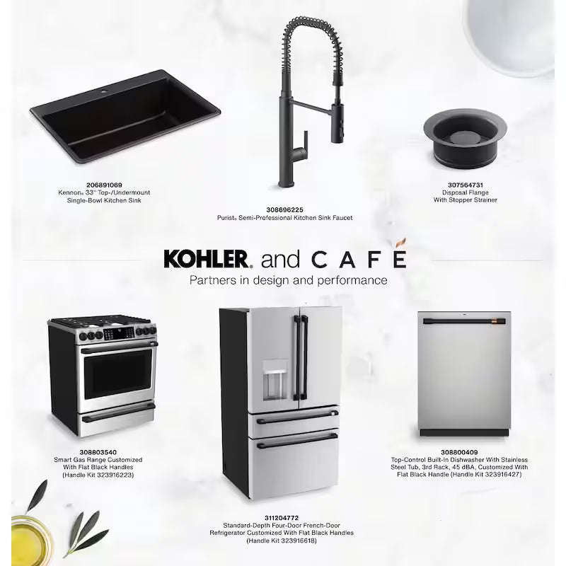Flat Black Double Wall Oven Handle Kit B71447