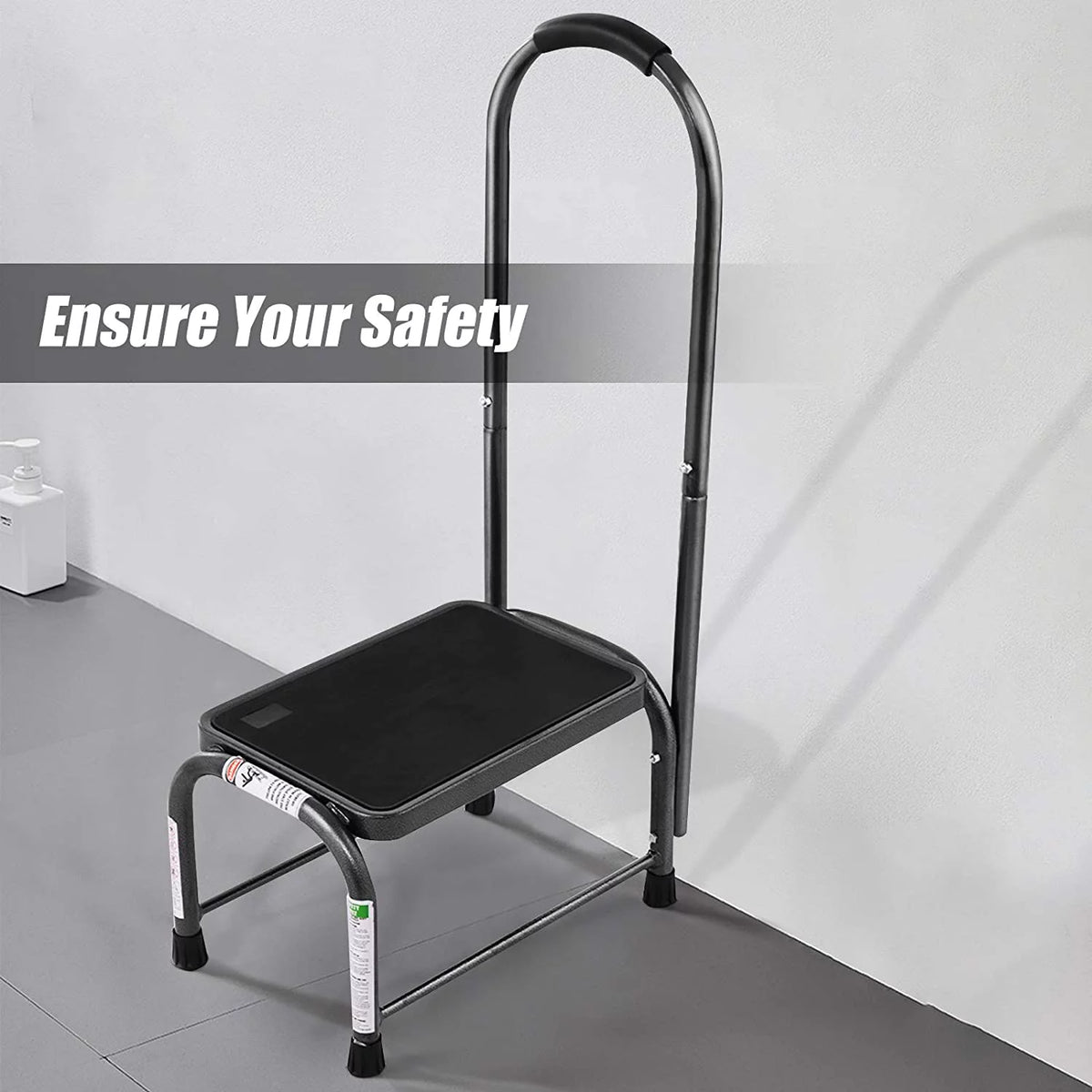 Heavy Duty Medical Step Stool with Handle & Non-Skid Rubber Platform, 330 Lbs Load Capacity U709