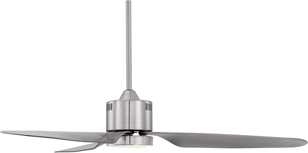 Brushed Nickel Silver 3 Blade Indoor Ceiling Fan with Light LED Remote Control C51019