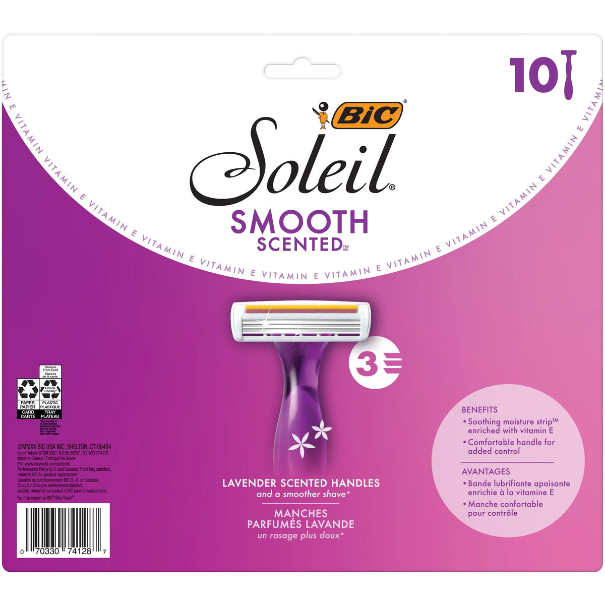 Scented Women's Disposable Razor, 3 Blade, 4 Pack J810