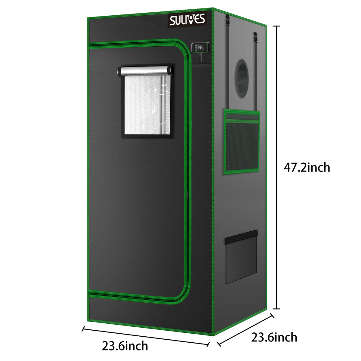 24"x24"x48" Water-Resistant Hydroponic Grow Tent with Observation Window H5057