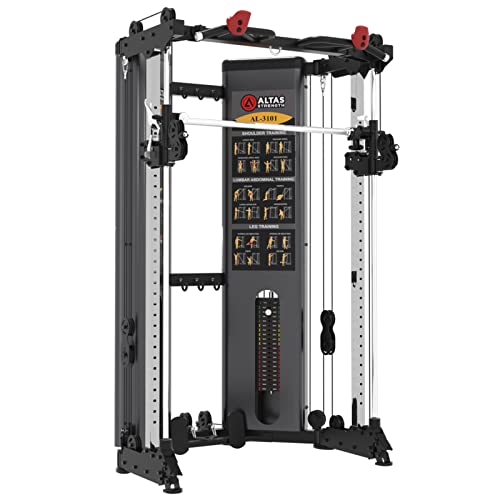Folding Home Gym Smith Machine with Pulley System Squat Rack Weight Bar Y288412