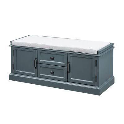 Dark Blue Storage Bench A454414