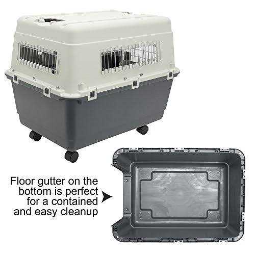 Plastic Rolling Wire Door Travel Dog Crate H89831