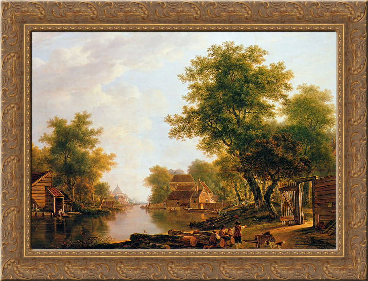 24x18 Gold Ornate Wood Framed Canvas Art N85325