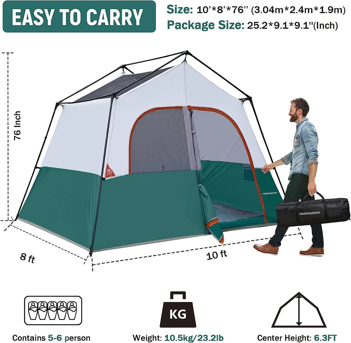 6 Person Portable Camping Tent N3725