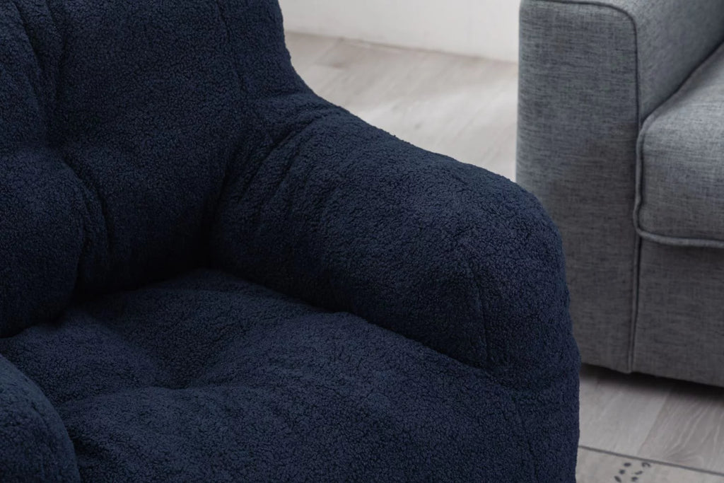 Soft Teddy Fabric Bean Bag Chair 39.4*39.4*27.6 Inches J4385