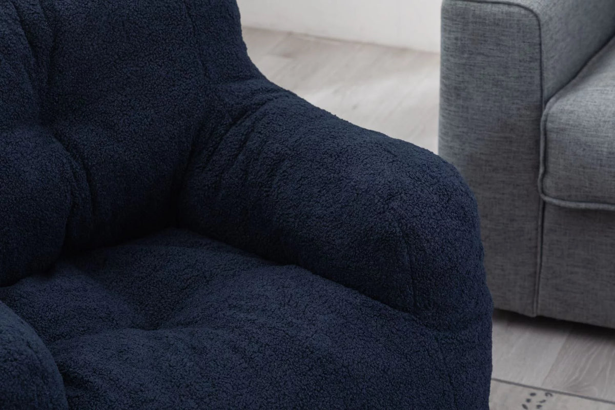 Soft Teddy Fabric Bean Bag Chair 39.4*39.4*27.6 Inches J4385