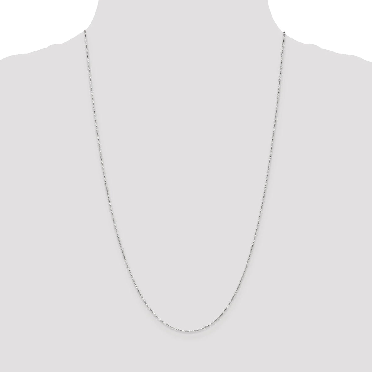 14K White Gold Diamond-Cut Cable Chain Necklace 18 Inches L2721