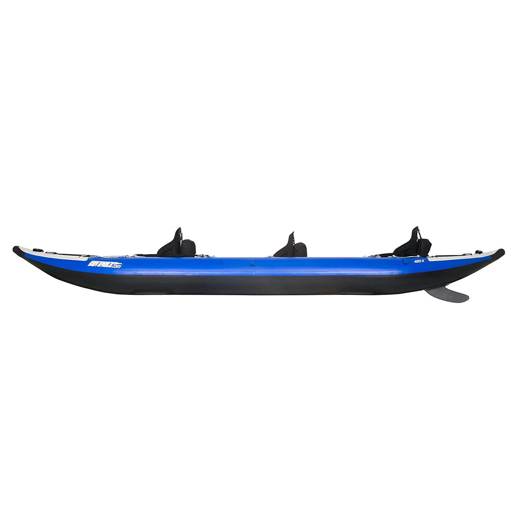 White Blue Inflatable 3 Person Kayak O935