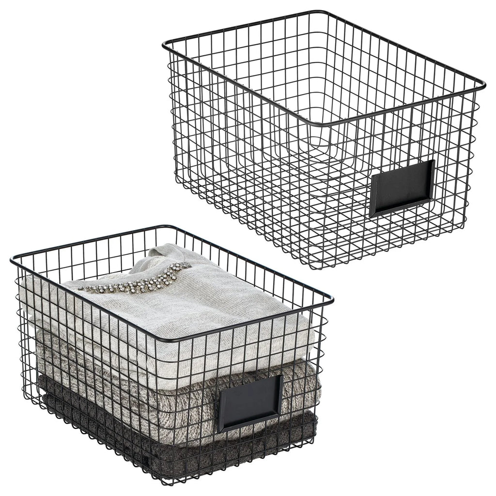 Matte Black 2 Pack Storage Organizer Basket N120