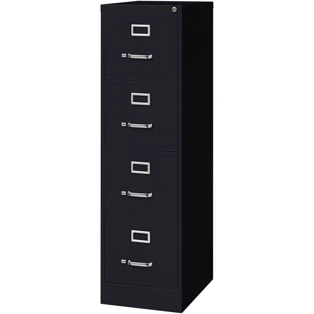 22" 4-Drawer Metal Vertical File Cabinet in Black V24878