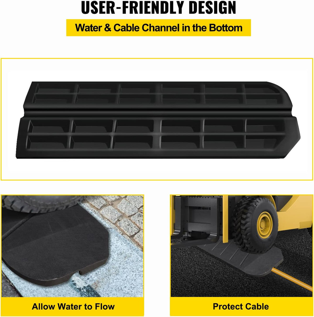 4 Pack Heavy Duty Rubber Curb Ramp Set O367