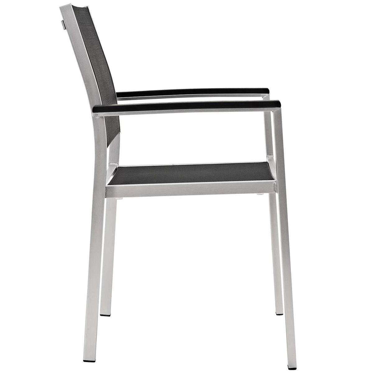 Black Aluminum Metal Side Dining Chair and Table Set J282411