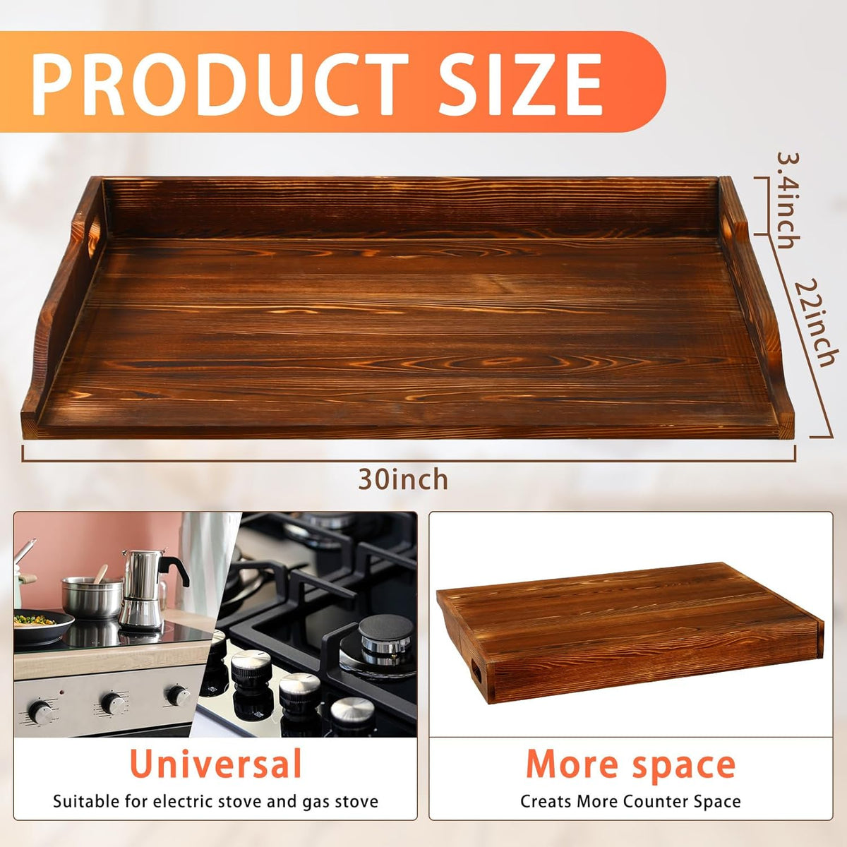 Wood Stove Top Cover Board 30 x 22 x 3.4 Inches B818243