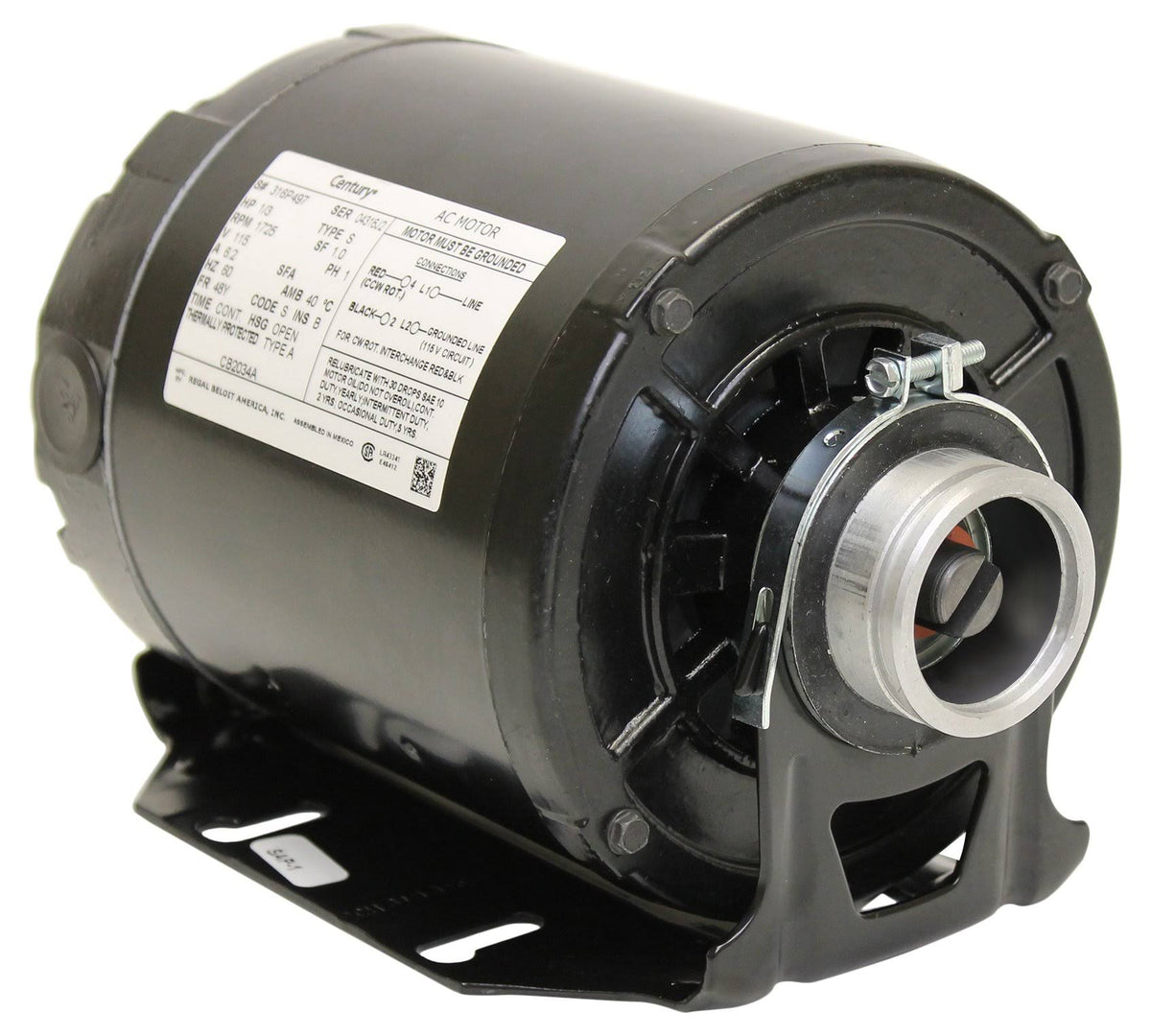 Carbonator Pump Motor 1725 RPM 115 Volts 1/3 HP K2152