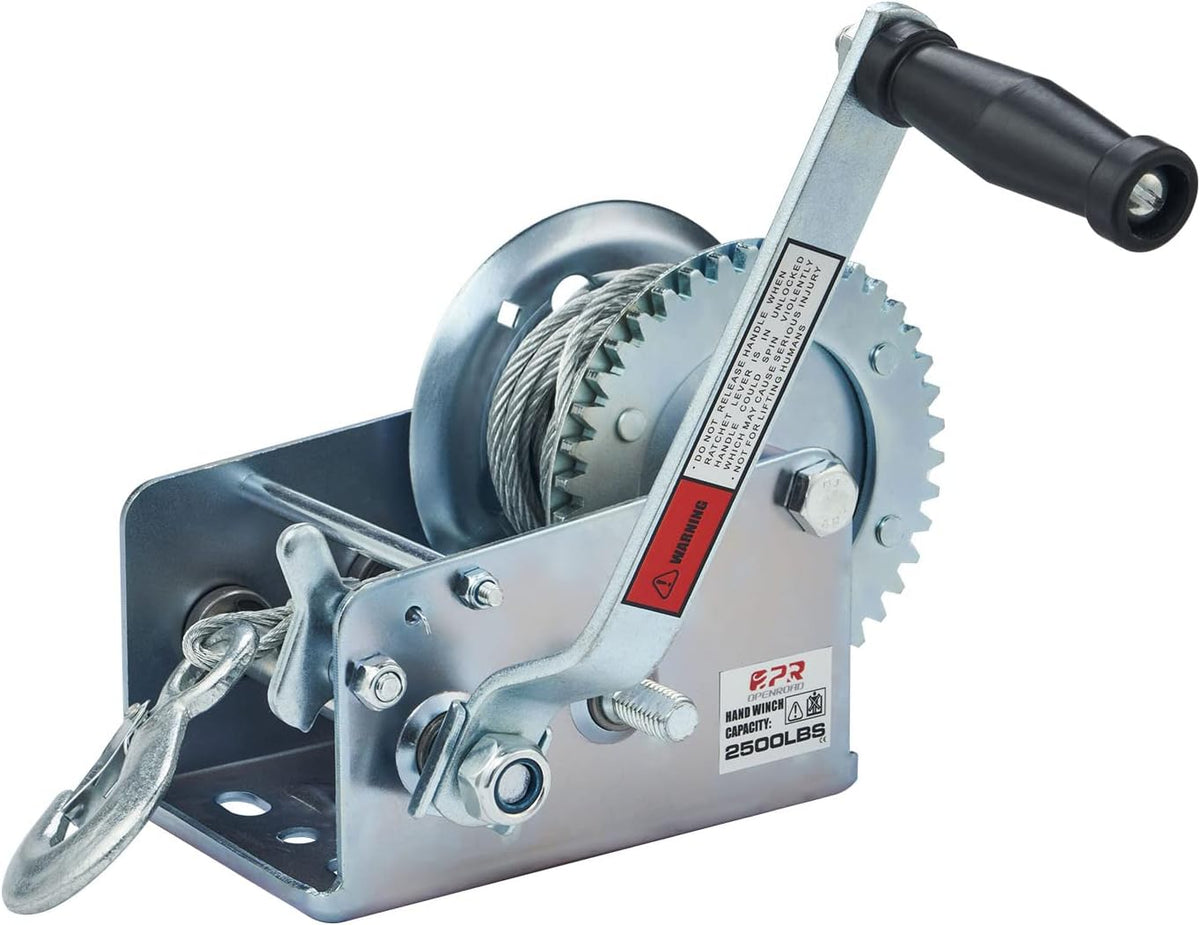 2500lbs Hand Winch with 32ft Steel Cable, Pack of 2 D6576
