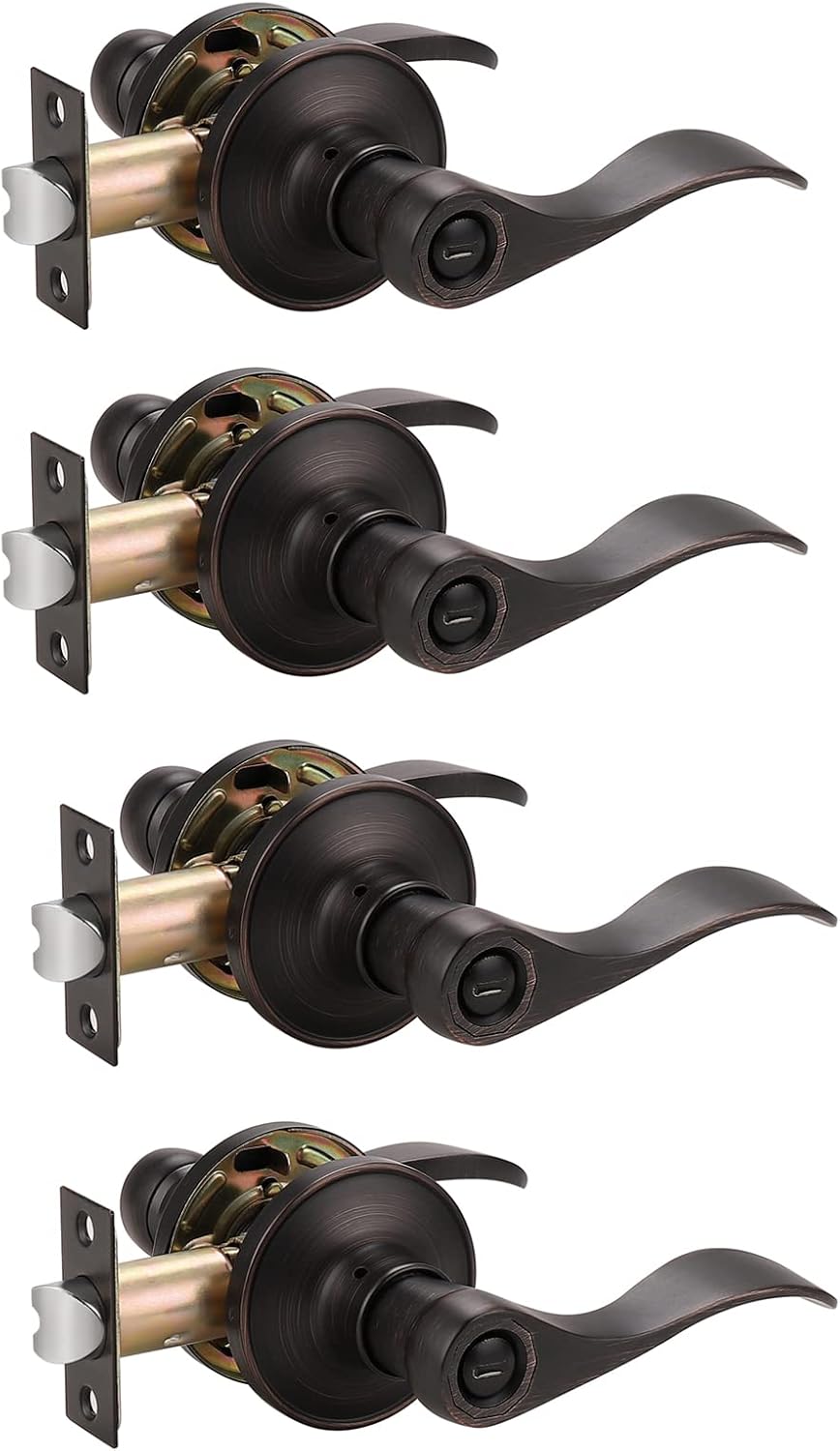 Oil Rubbed Bronze Privacy Door Levers, 3 Pack U8577